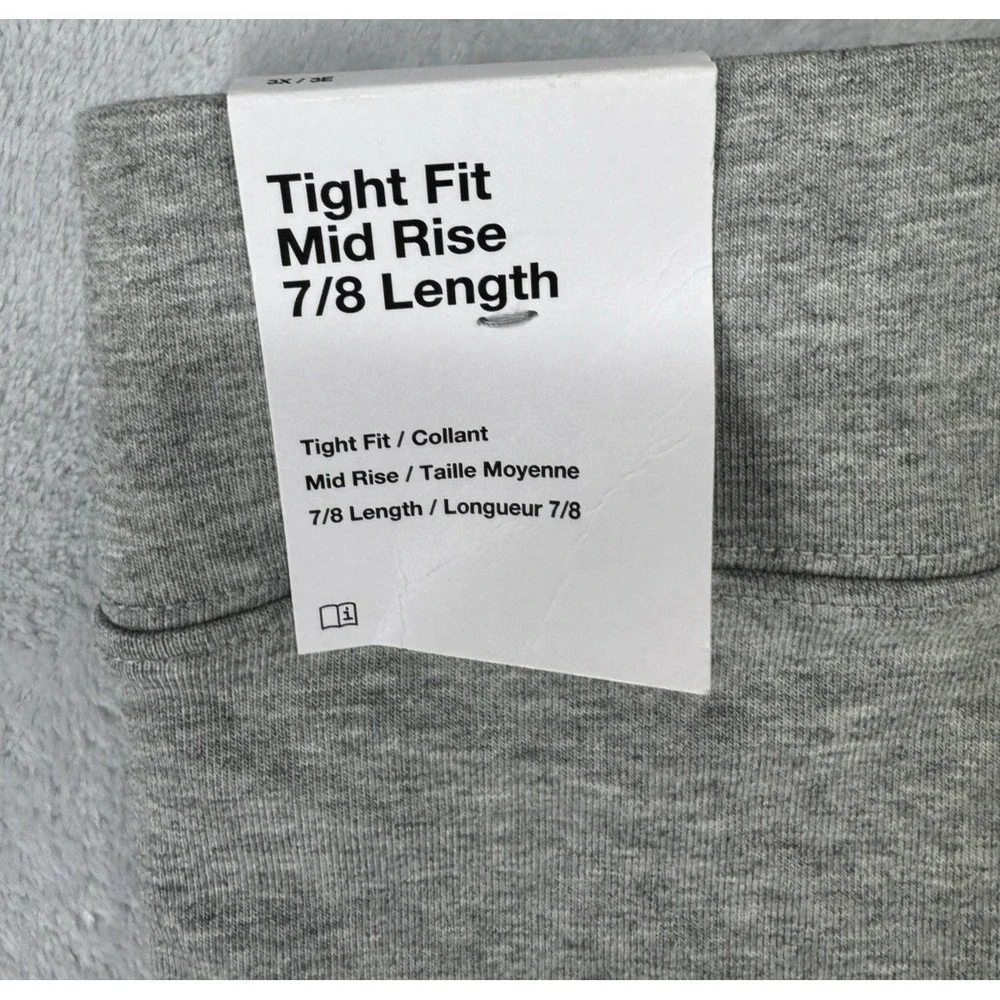 Nike Essential Tight Mid-Rise Leggings 7/8 Gray DM9248-063‎ Women's Size 3XL